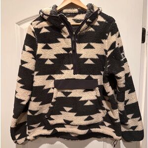 Women's Aztec Print Quarter Zip The North Face Fleece Jacket Size XL
